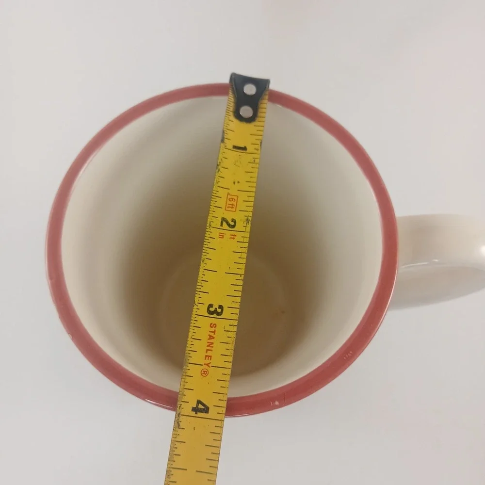 Pier 1 Imports Maribeth Cup Mug Coffee Tea Red Beige Floral Flowers